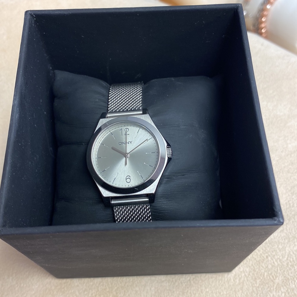 DKNY Women's Parsons Silver Mesh Stainless Steel Watch